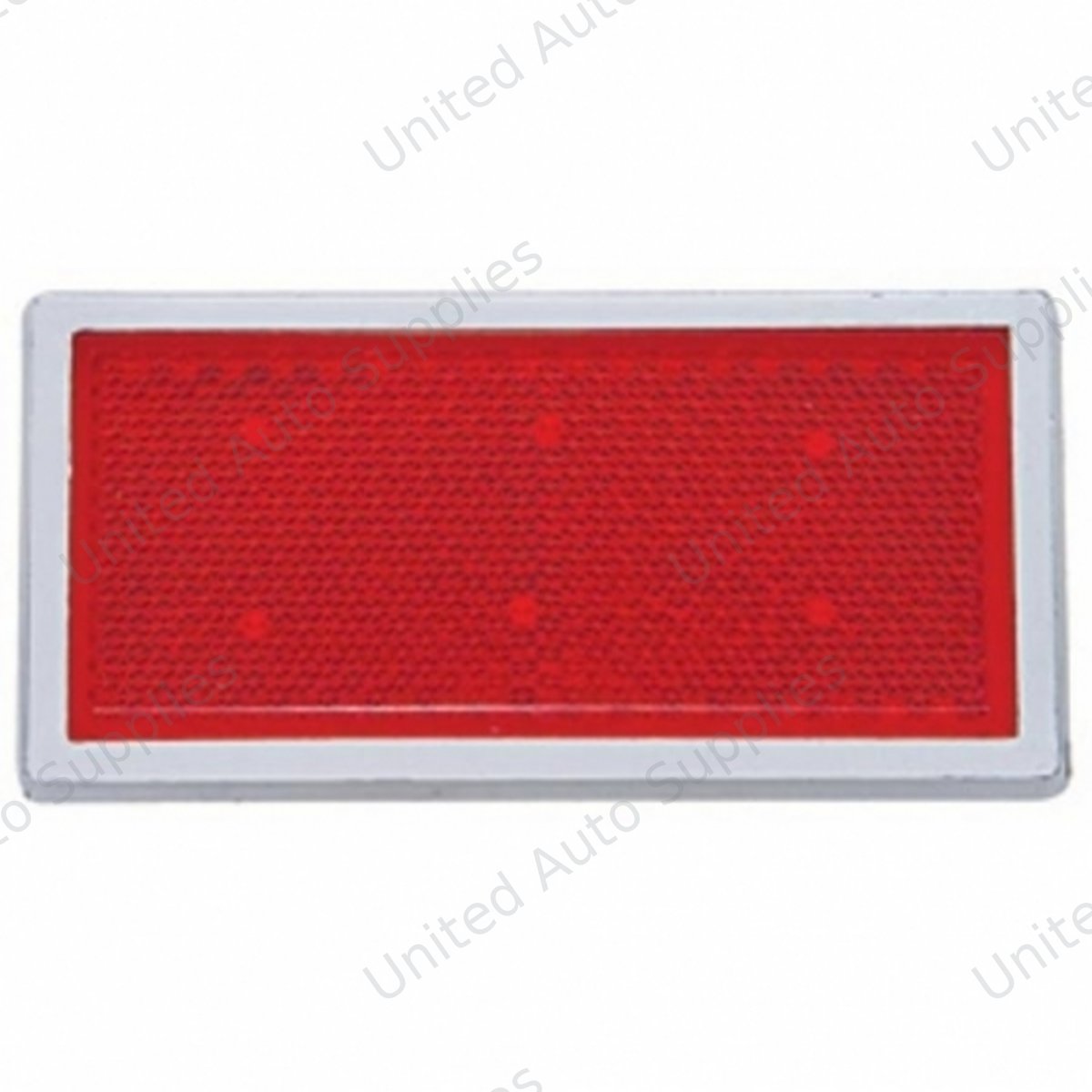 Rectangular Quick Mount Reflector With Chrome Bezel - Red