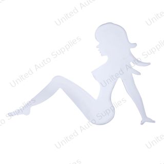 3" X 4-1/2" Chrome Sitting Lady Cutout - Facing Left