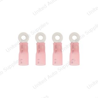 8 AWG #10 Stud CS Heat Shrink Ring Terminal - Pink (4-Pack)