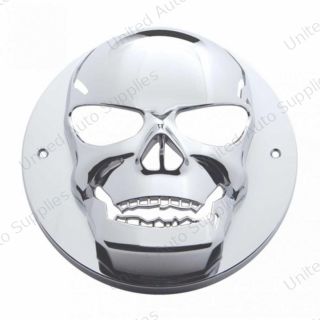 Chrome 3D Skull Light Bezel For 2" Round Light