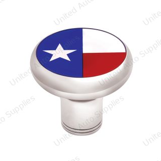 1/2"-13 Thread-On Gearshift Knob With Texas Flag Sticker - Chrome