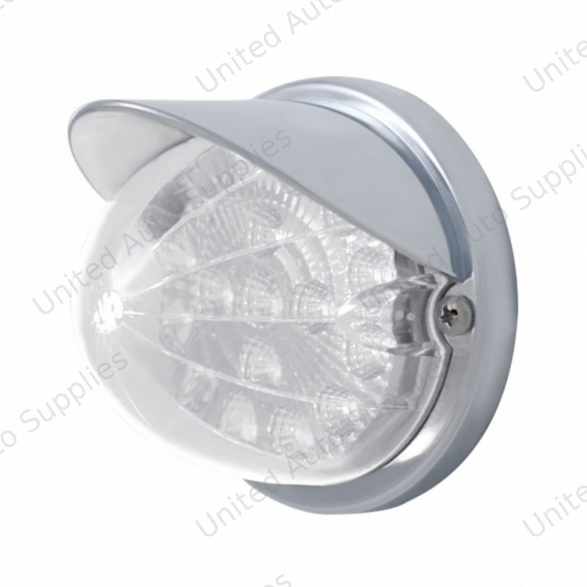 17 LED Reflector Watermelon Flush Mount Kit With Visor - Red LED/Clear Lens