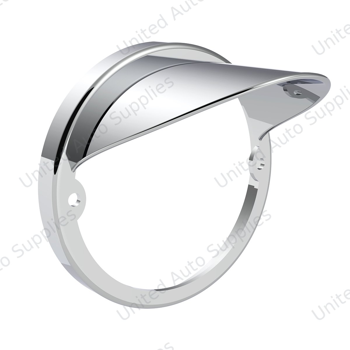 Chrome LED Light Flush Mount Base With Visor (Bulk)