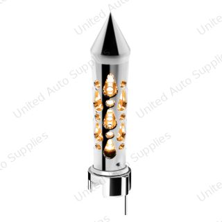 Brooklyn Spike Gearshift Knob With LED 13/15/18 Speed Adapter - Chrome/Amber LED