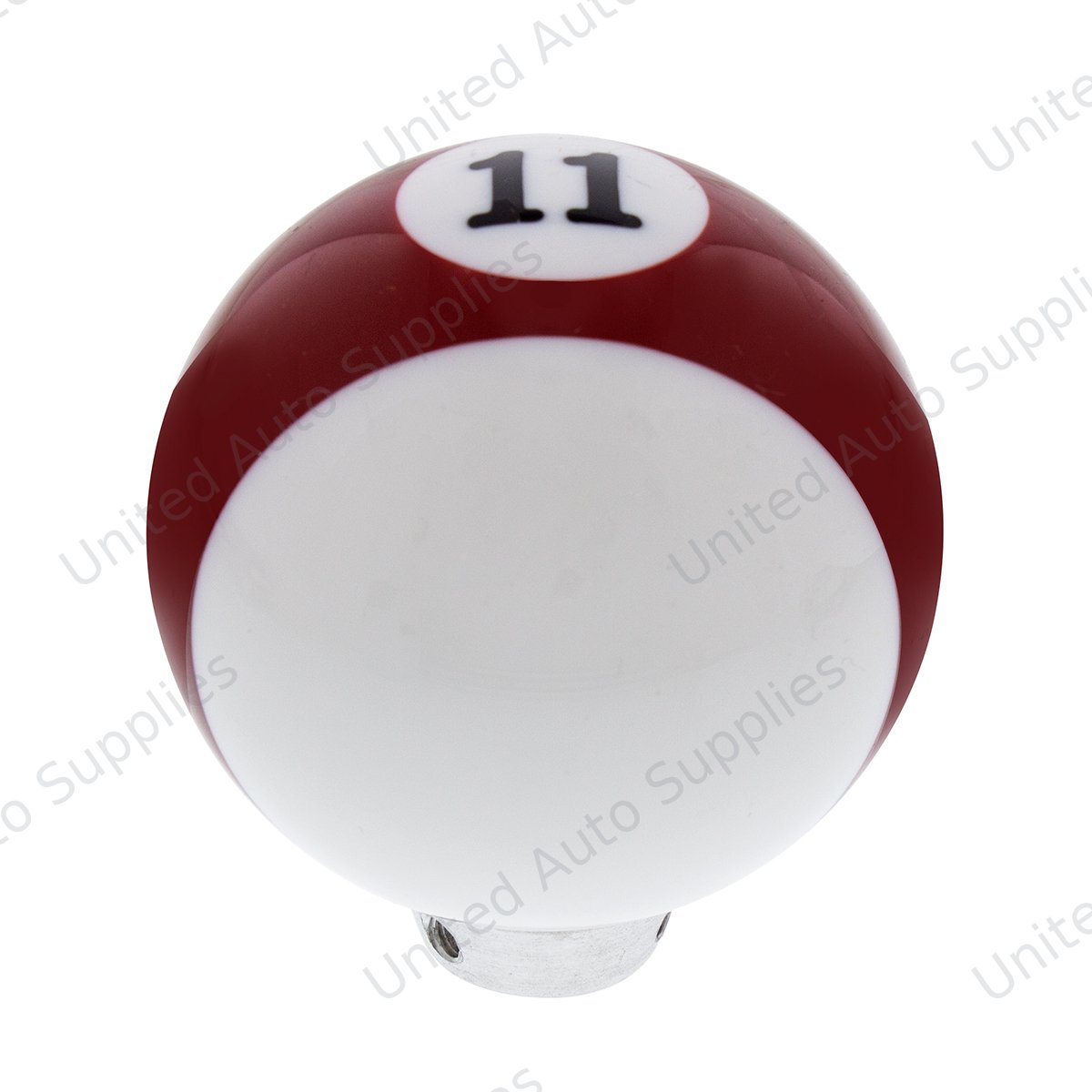 Number 11 Pool Ball Gearshift Knob - Gloss Red Striped