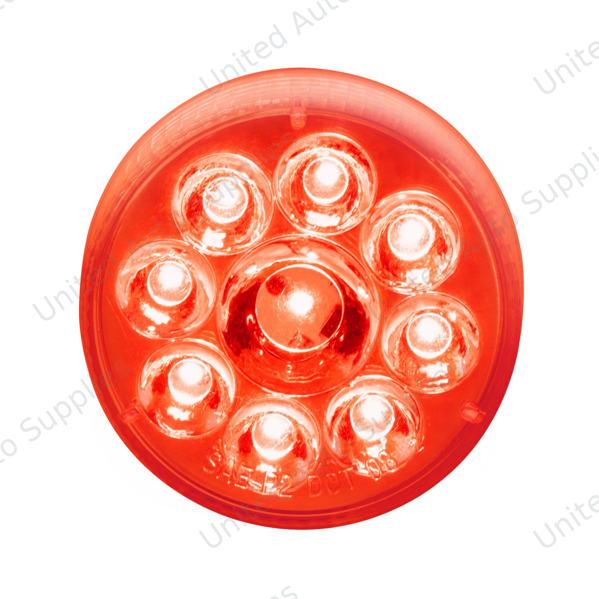 9 LED 2.5" Round Pure Reflector Light (Clearance/Marker) - Red LED/Red Lens