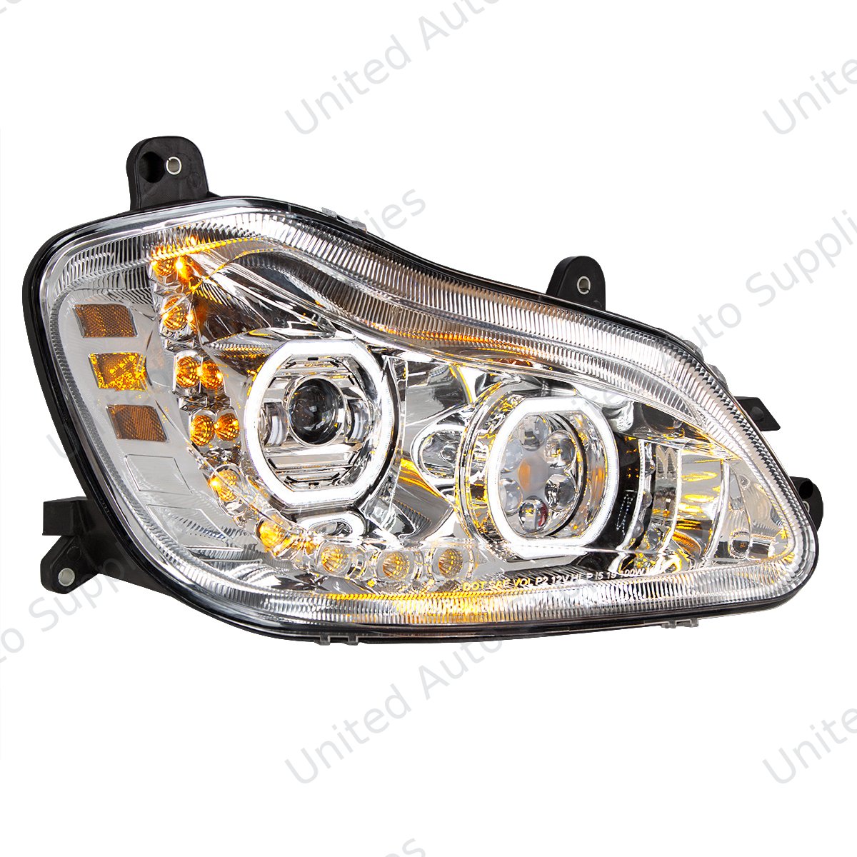 Chrome 10 LED Headlight for 2013-2021 Kenworth T680 - Passenger Side
