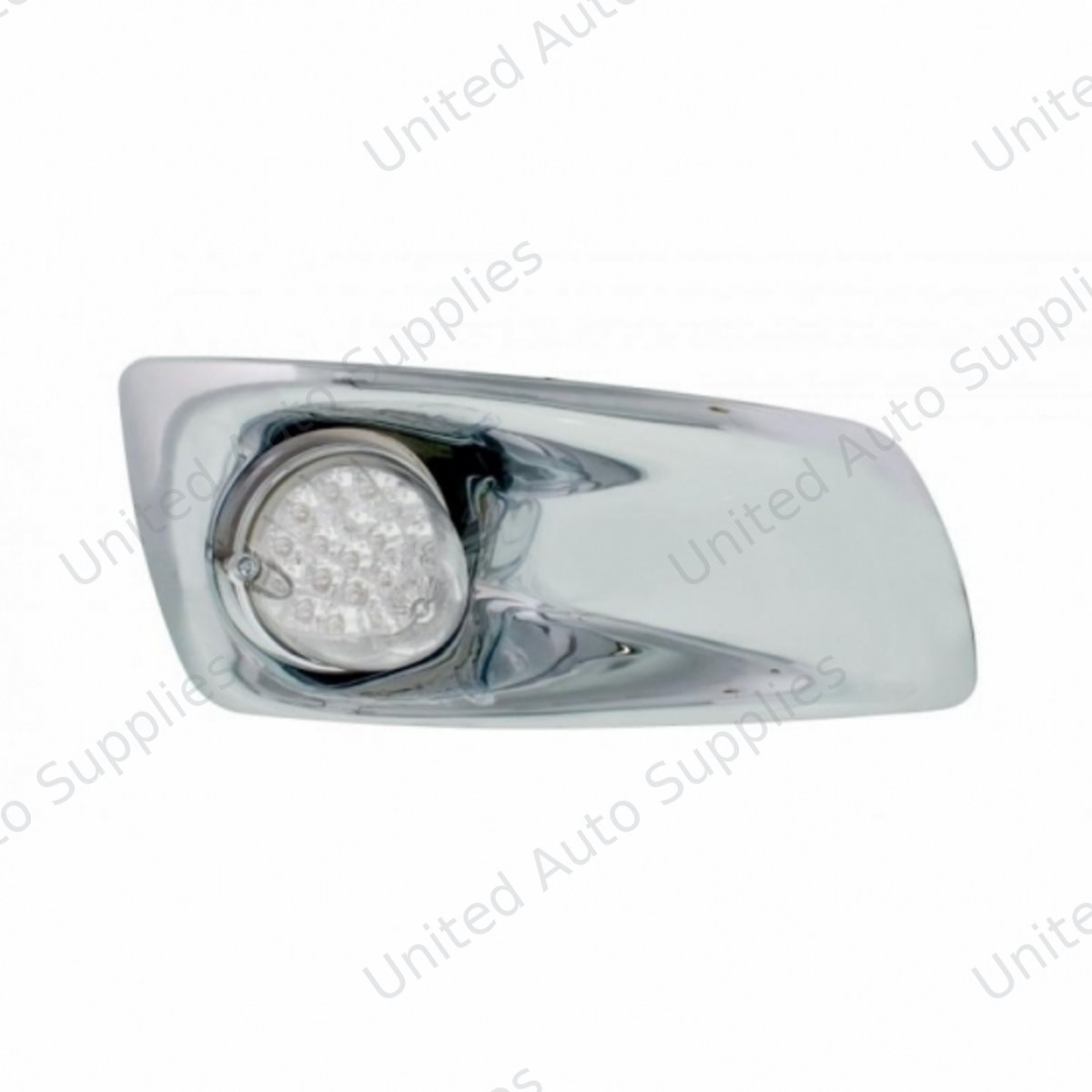Fog Light Cover With 19 LED Reflector Light For 2007-2017 KW T660 (Passenger) - Amber LED/ Clear Lens