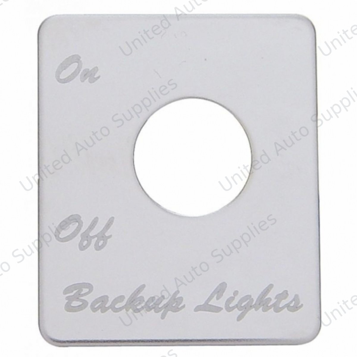 Stainless Steel Switch Name Plate For Peterbilt - Backup Light