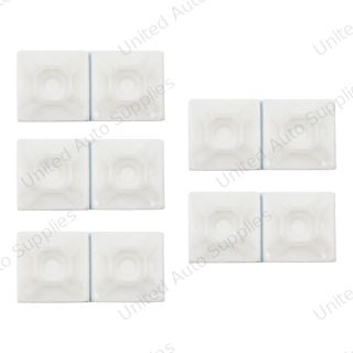 1" Natural Nylon Adhesive Wire Tie Mount 50 Lbs Ties (10-Pack)