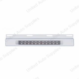 Stainless Top Mud Flap Plate With 11 LED 17" Light Bar - Red LED/Clear Lens (Each)