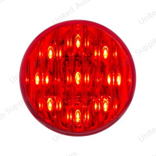 9 LED 2" Round Light (Clearance/Marker) - Red LED/Red Lens (Bulk)