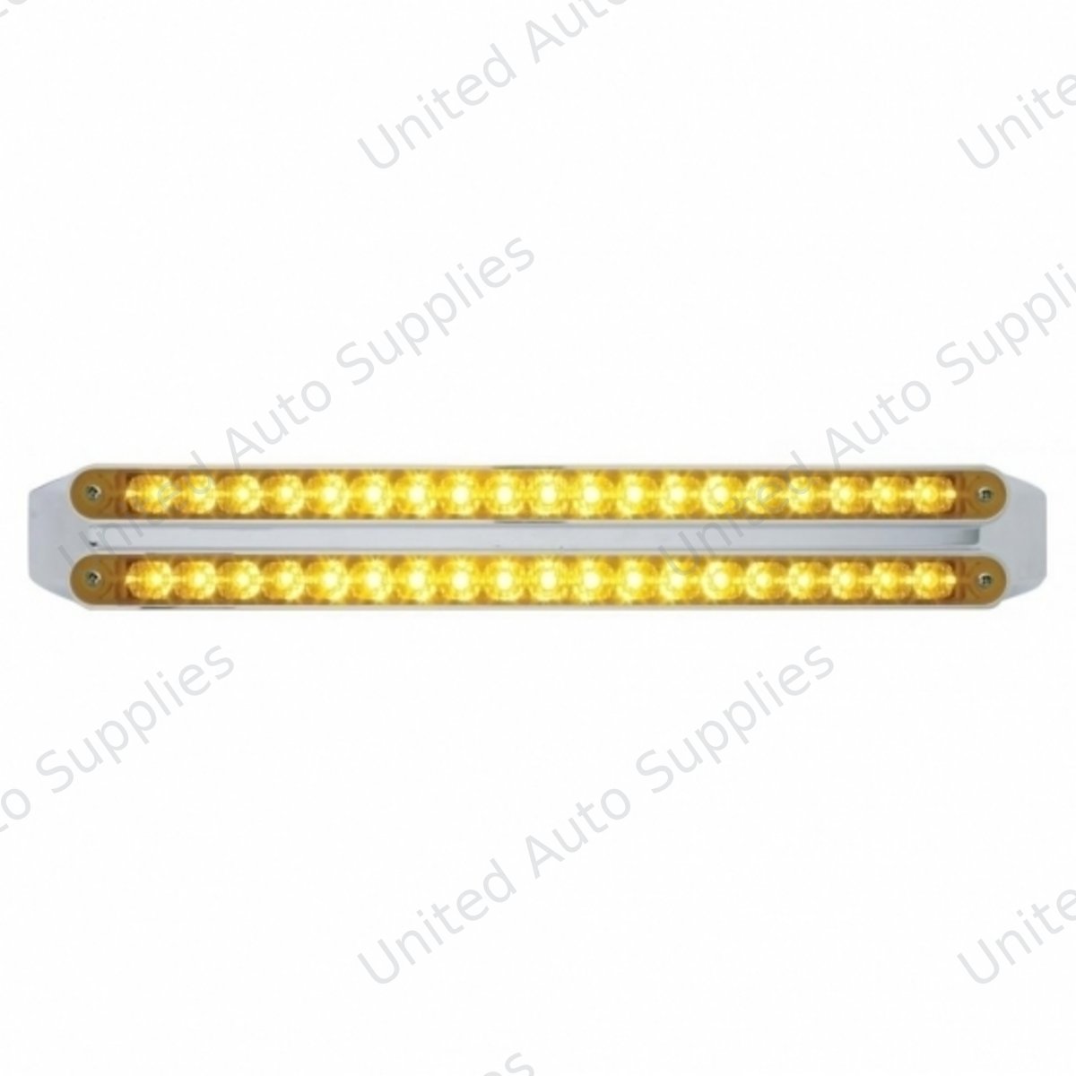 Dual 19 LED 12" Reflector Turn Signal Light Bars - Amber LED/Amber Lens