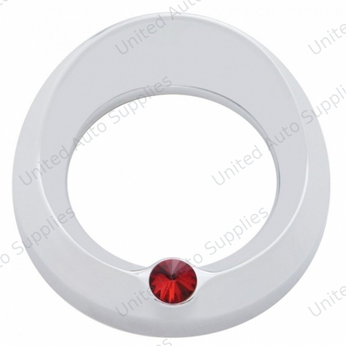 Signature Series Gauge Cover With Visor & Crystal For 3-3/4" DIA Speed/Tachometer Gauge - Red Crystal