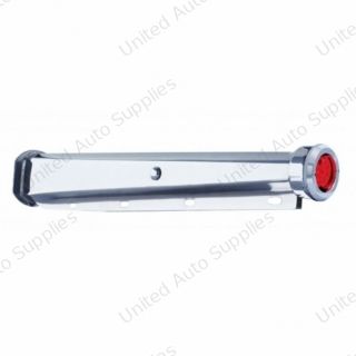 30" Heavy Duty Mud Flap Hangers With 9 LED Reflector End Cap & Bezel - Red LED/Red Lens (Pair)