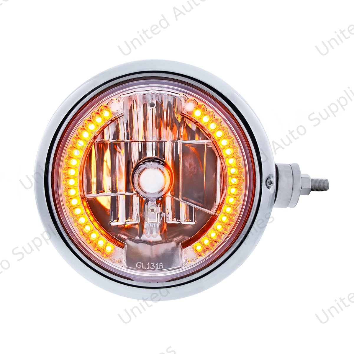 SS Guide 682-C Style Headlight Assembly W/Crystal Lens & 34 LEDs Position Light - R/H (Horizontal Mount)