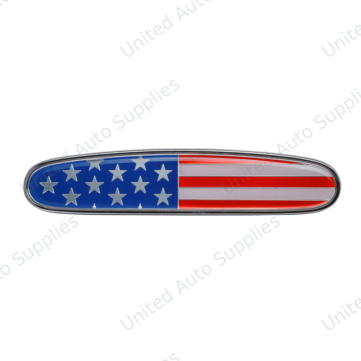 Chrome Die Cast USA Flag Emblem For Freightliner Hood