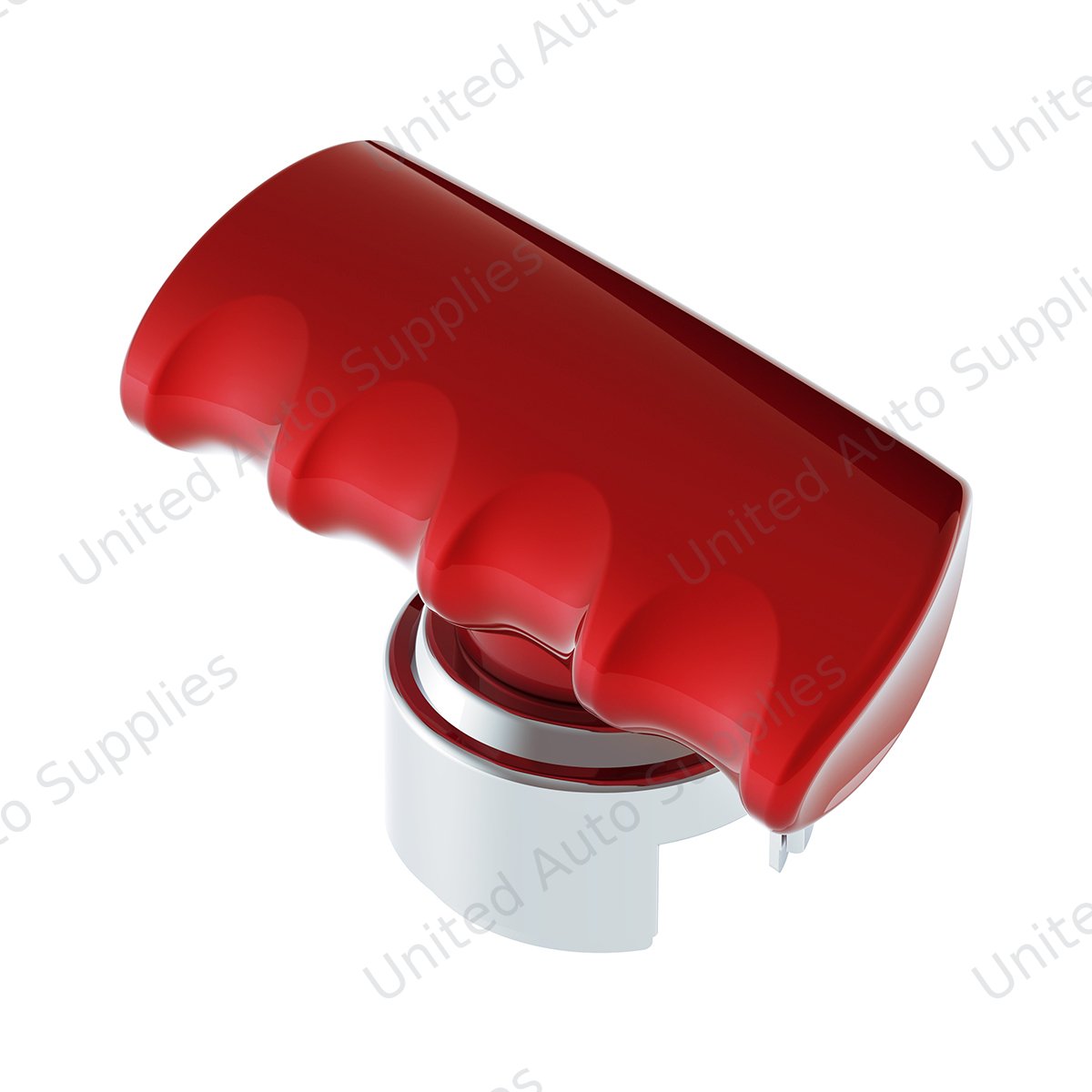 Thread-On T-Shape Gearshift Knob With Chrome 13/15/18 Speed Adapter - Candy Red