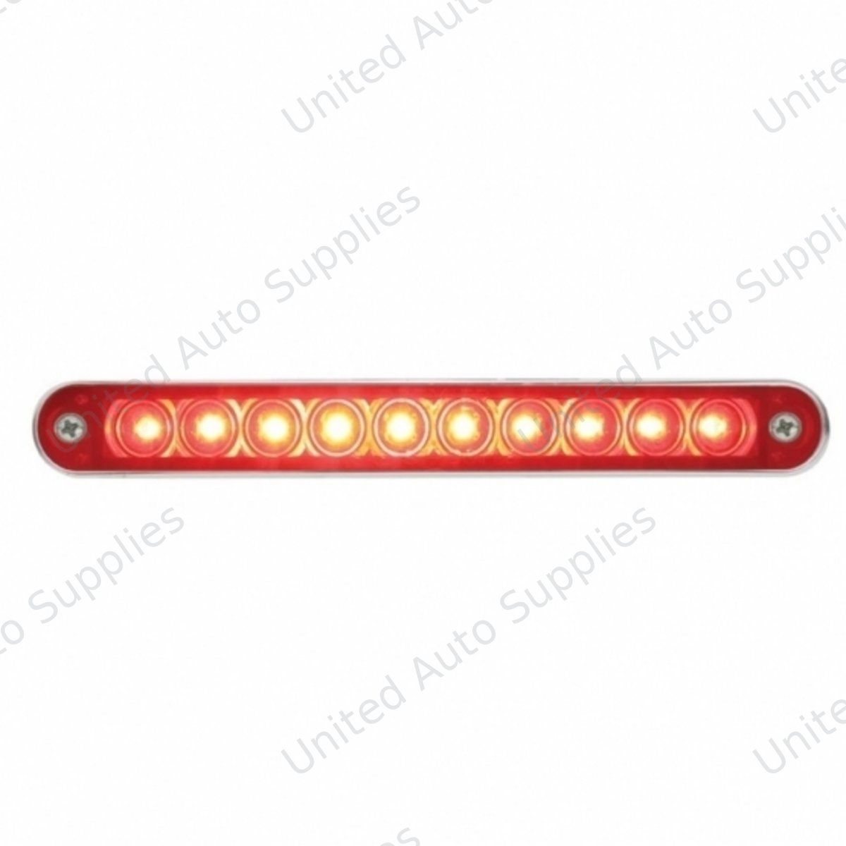 10 LED 6-1/2" Light Bar With Bezel (Stop, Turn & Tail) - Red LED/Red Lens