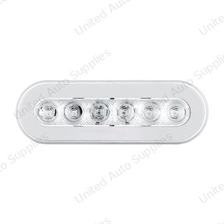 GloLight 22 LED 6" Oval Stop/Turn/Tail Light - Red LED/Clear Lens