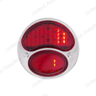 31 LED Sequential Tail Light Assembly With 4 LED LP Light, SS Housing, & Rim For 1928-31 Ford Car - L/H