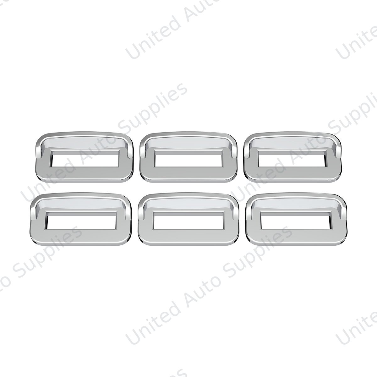 Chrome Plastic Toggle Switch Label Cover With Visor For 2002+ Peterbilt (Card Of 6)