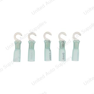16-14 AWG #10 Stud CS Heat Shrink Hook Terminal - Blue (5-Pack)