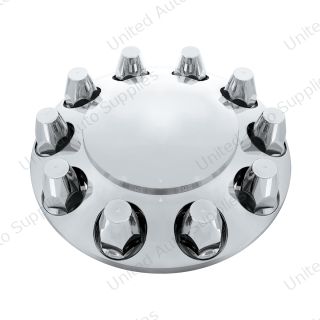 Dome Front Axle Cover With 33mm Standard Style Push-On Nut Covers - Chrome