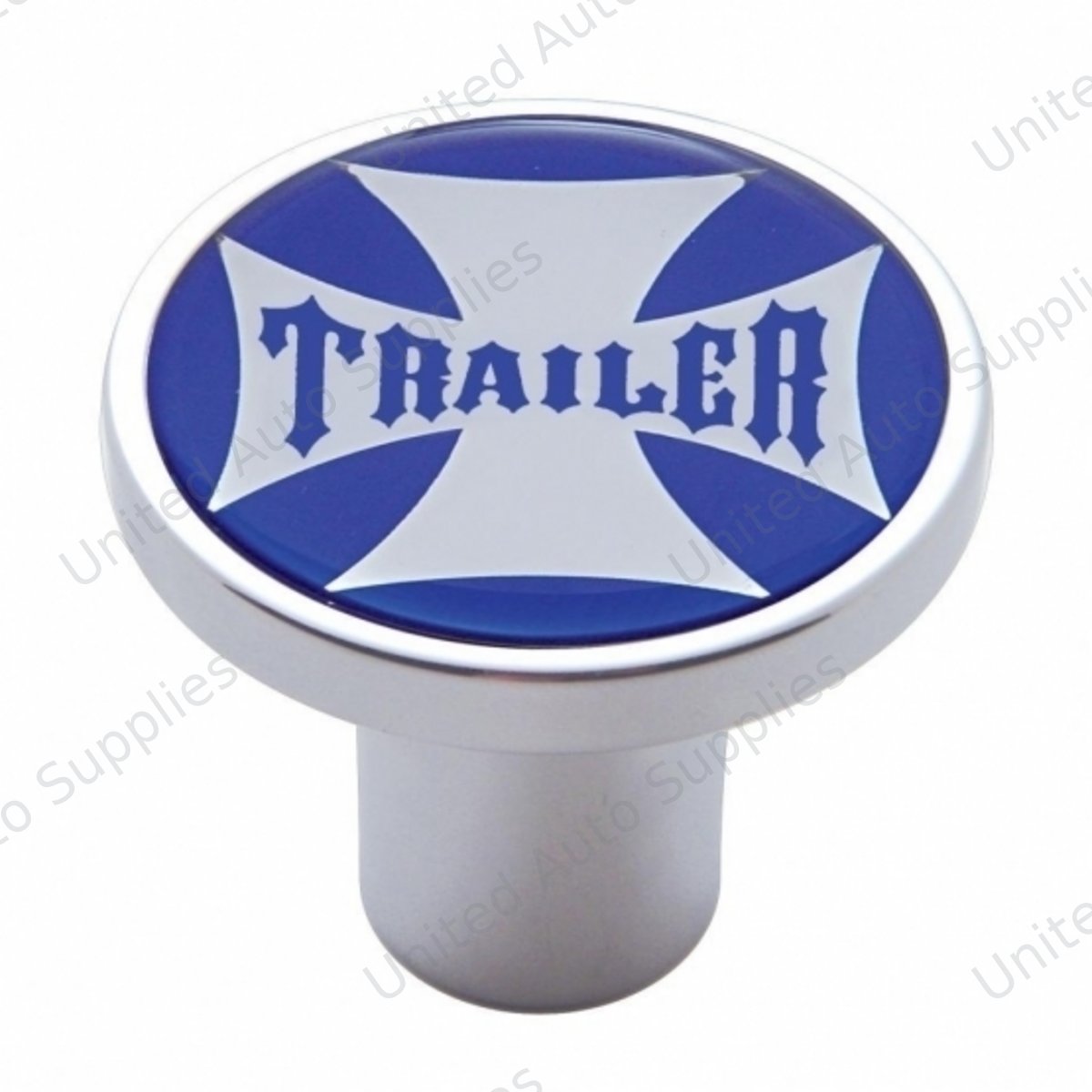 "Trailer" Air Valve Knob - Blue Maltese Cross Sticker