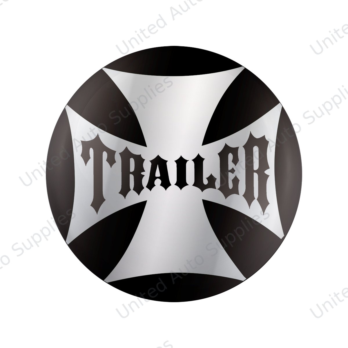 "Trailer" Maltese Cross Air Valve Knob Candy Color Sticker Only- Glossy Black