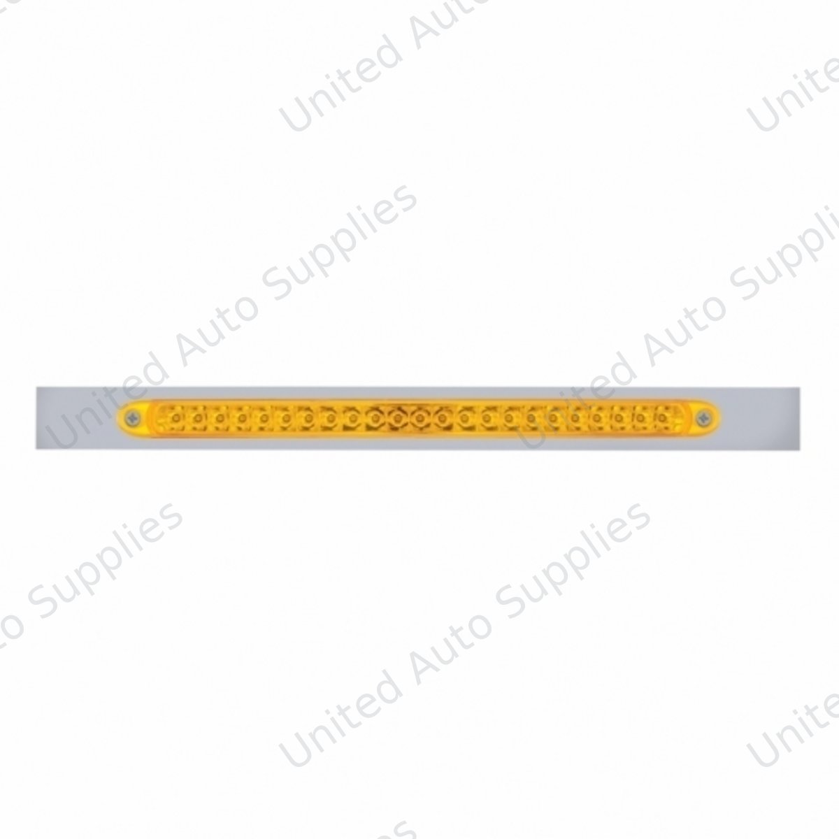 Chrome Top Mud Flap Plate With 23 LED 17" Reflector Light Bar - Amber LED/Amber Lens (Each)