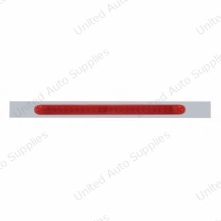 Chrome Top Mud Flap Plate With 23 LED 17" Reflector Light Bar - Red LED/Red Lens (Each)