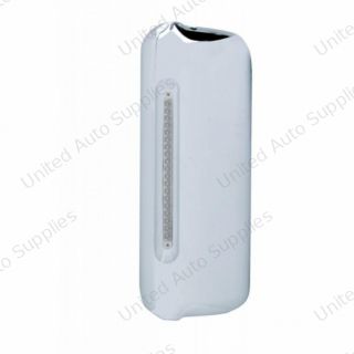 Mirror Cover With 19 LED 12" Reflector Light Bar For 2005+ Freightliner (Driver) - Amber LED/Clear Lens