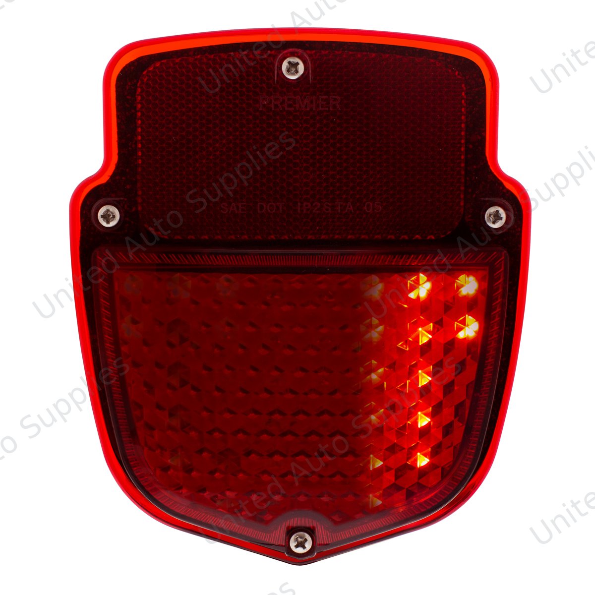 38 LED Sequential Tail Light Assembly With 12 LED LP Light & Black Housing For 1953-56 Ford Truck - L/H