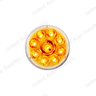 9 LED 2.5" Round Pure Reflector Light (Clearance/Marker) - Amber LED/Clear Lens
