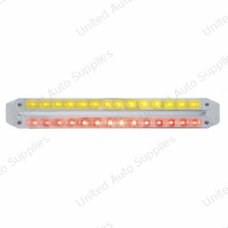 Dual 14 LED 12" Light Bars - Amber & Red LED/Chrome Lens