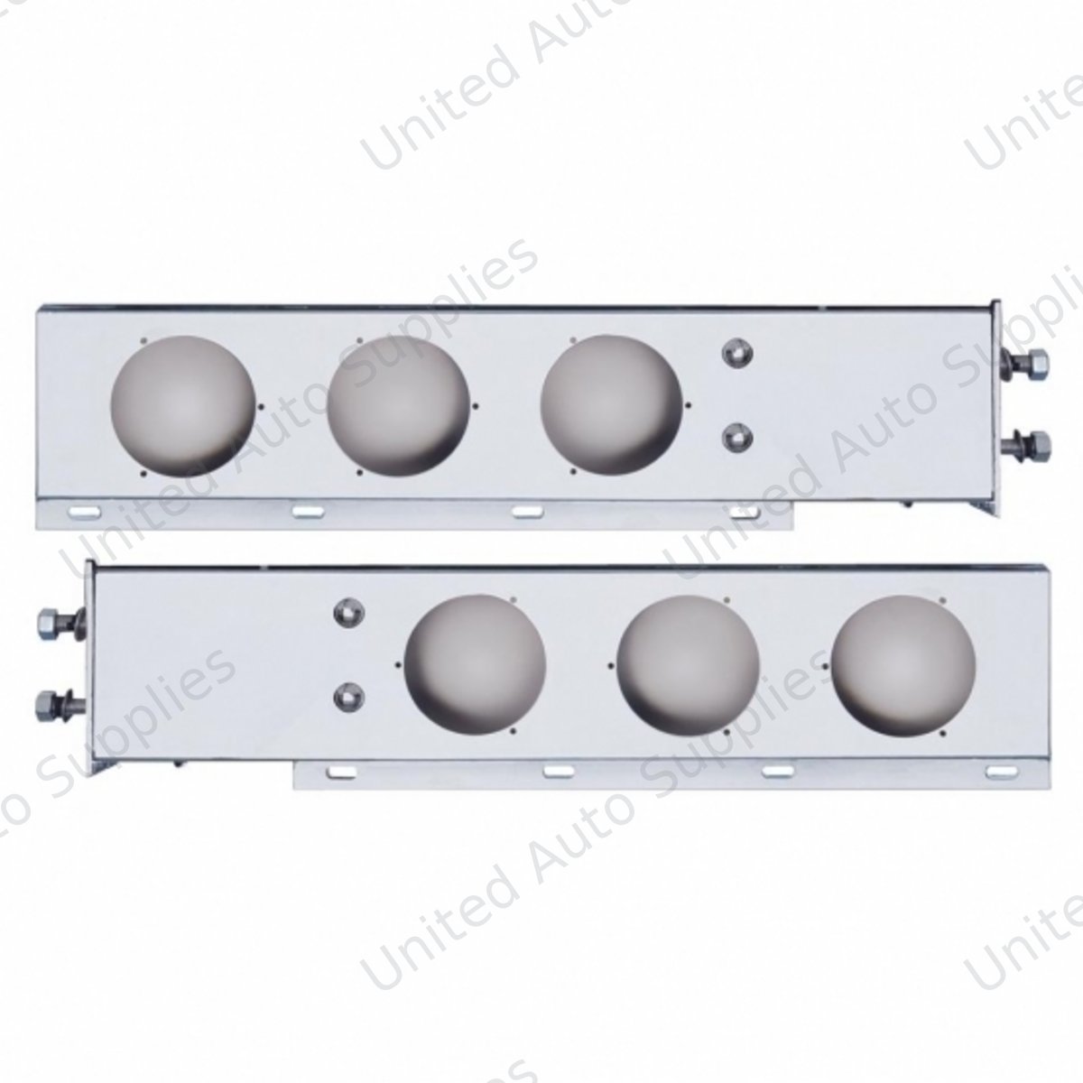 2.5" Bolt Pattern Chrome Spring Loaded Light Bar With 6X 4" Light Cutouts (Pair)