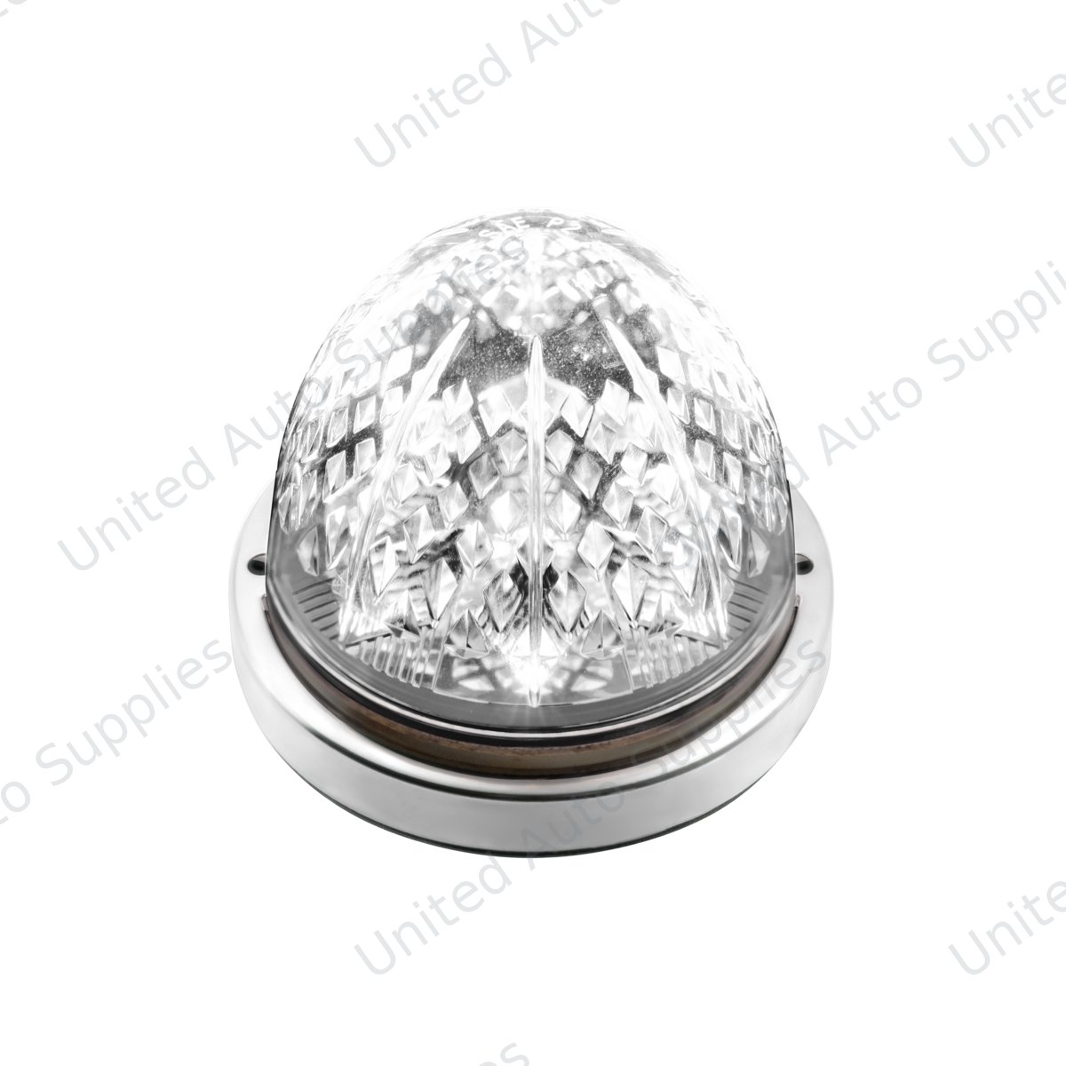 Crystal-Comet 9 LED Dual Function Watermelon Light With Stainless Steel Bezel-White LED/Clear Lens