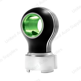 Thread-On Matte Black Carolina Gearshift Knob With LED 9/10 Speed Adapter-Green LED