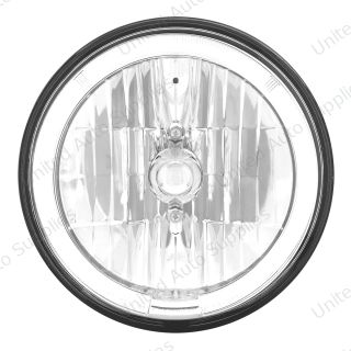 7" Crystal Headlight With White LED Halo Ring