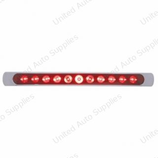 11 LED 17" Light Bar (Stop, Turn & Tail) With Chrome Bezel - Red LED/Red Lens