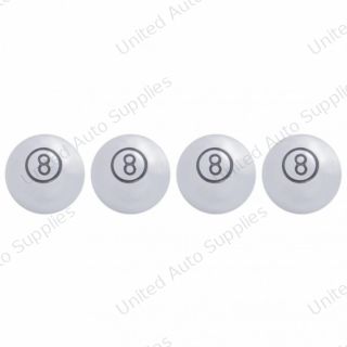 Chrome Large "8" Ball Valve Caps (4-Pack)