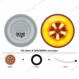GloLight 18 LED 4" Round Turn Signal Light Kit - Amber LED/Amber Lens