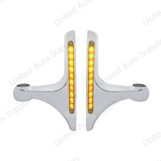 LED Headlight Bracket - 10 Amber LED/Clear Lens (Pair)