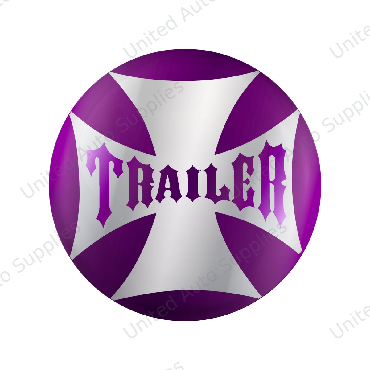 "Trailer" Maltese Cross Air Valve Knob Candy Color Sticker Only- Candy Purple