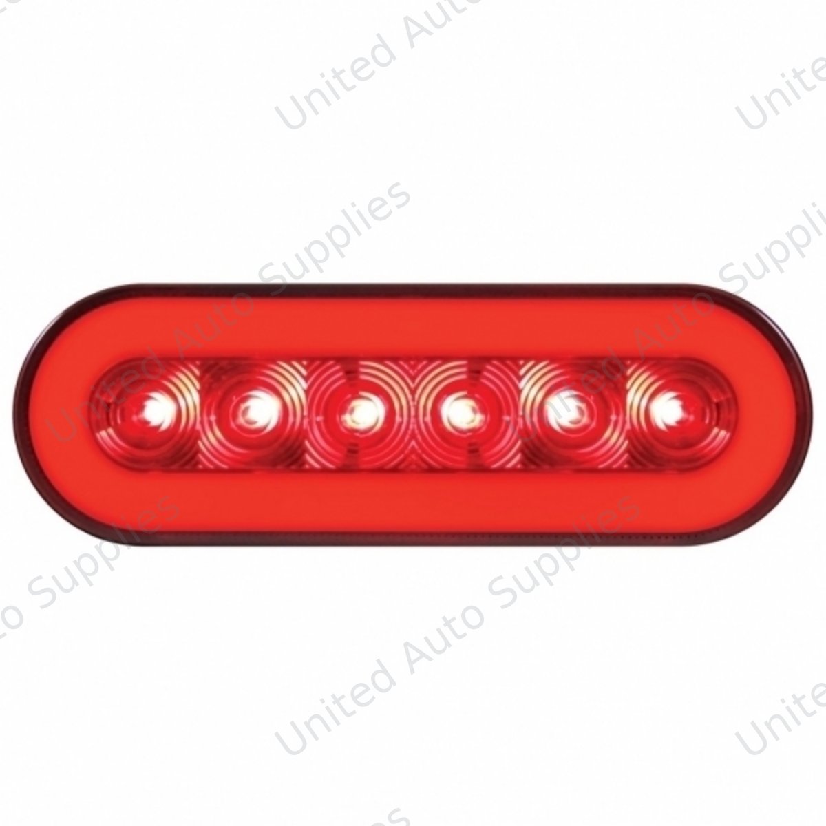 GloLight 22 LED 6" Oval Stop/Turn/Tail Light - Red LED/Red Lens
