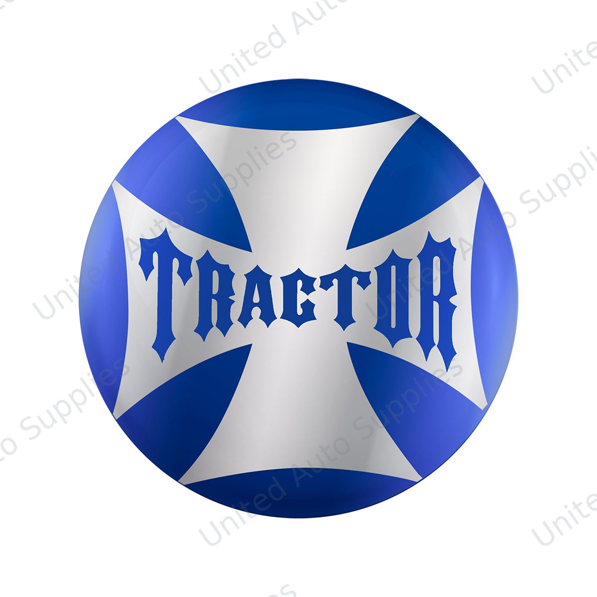 "Tractor" Maltese Cross Air Valve Knob Candy Color Sticker -Indigo Blue