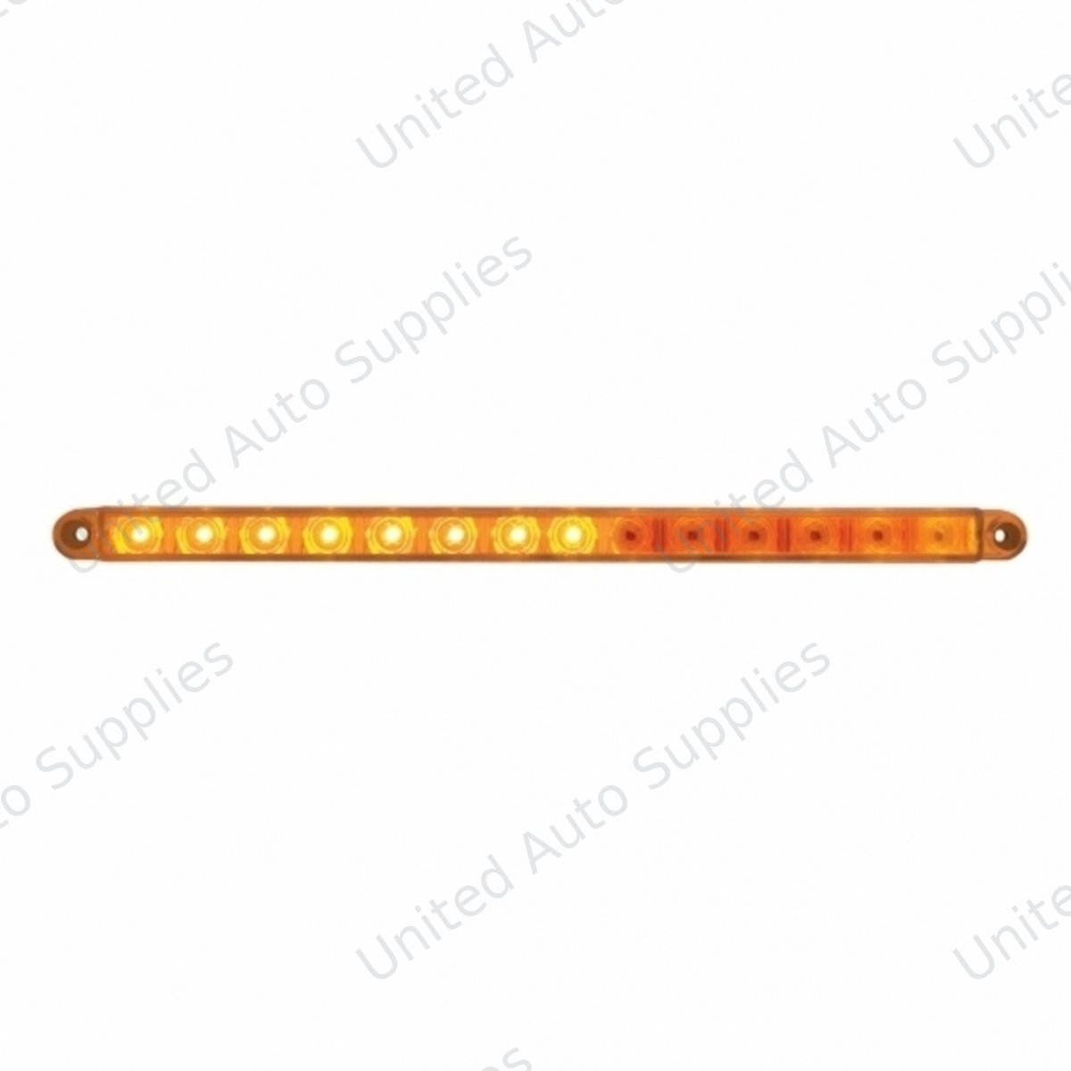 14 LED 12" Sequential Light Bar Only - Amber LED/Amber Lens (Bulk)