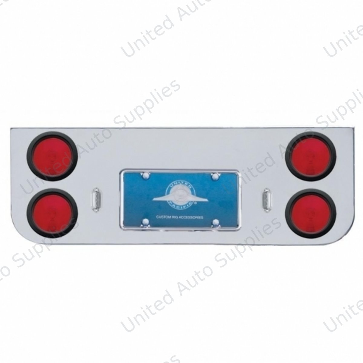 Chrome Rear Center Panel With Four 4" Lights & Grommets