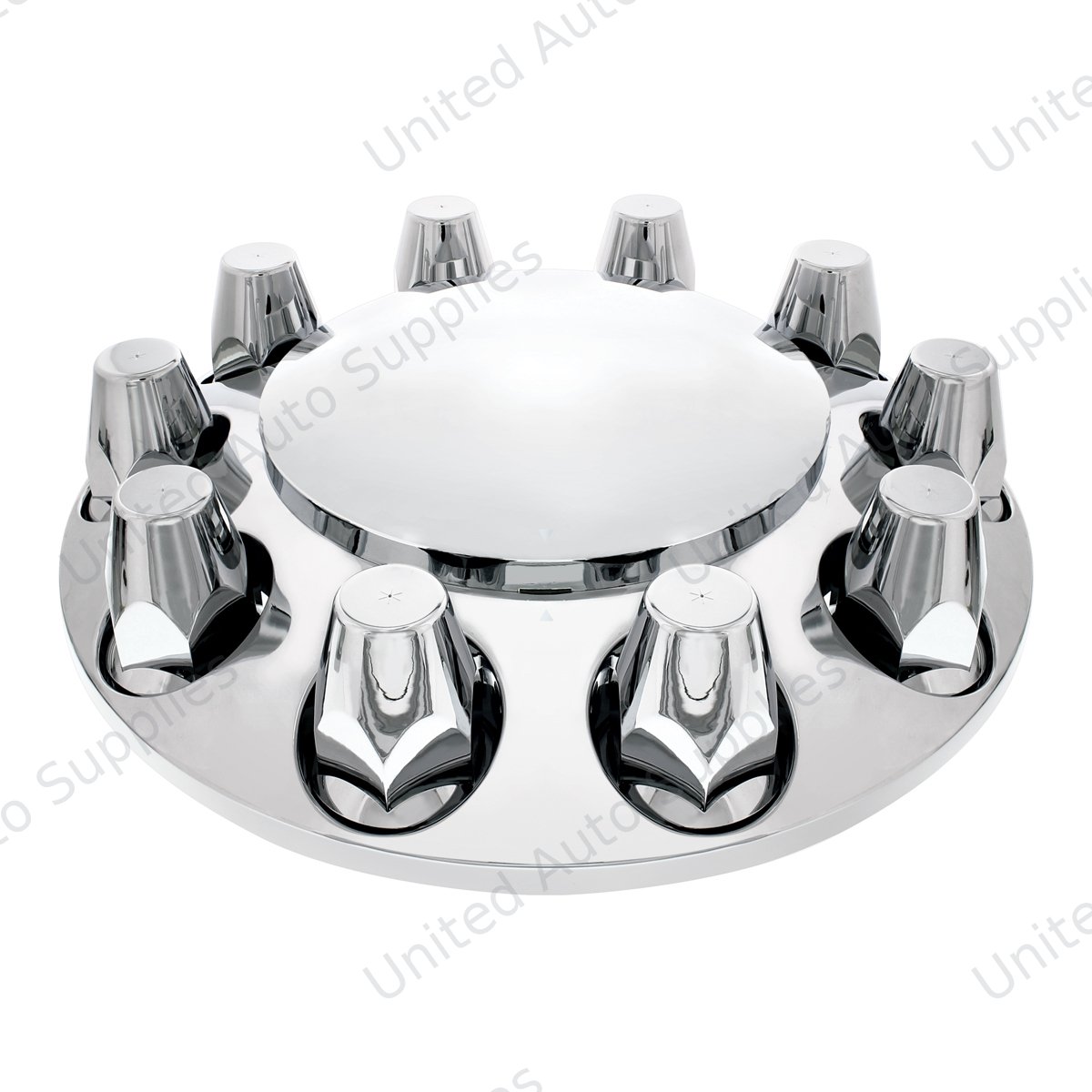 Dome Front Axle Cover With 33mm Standard Thread-On Nut Covers - Chrome (Color Box)